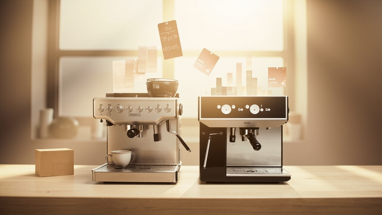 Side-by-side price, lifespan, and 5-year cost-per-cup comparison for both machines