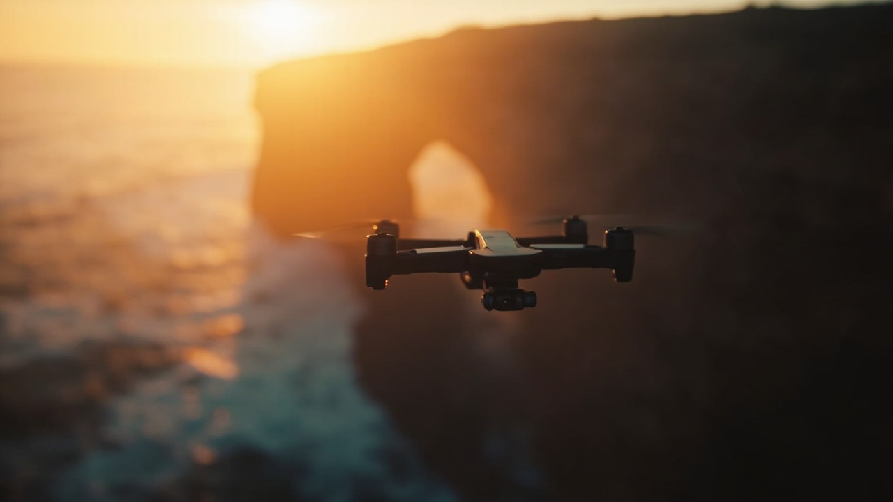 DJI Avata 360 and DJI Mavic 4 Pro side by side on a wooden workbench, drone cases open, showing the size difference between a compact FPV drone and a flagship foldable
