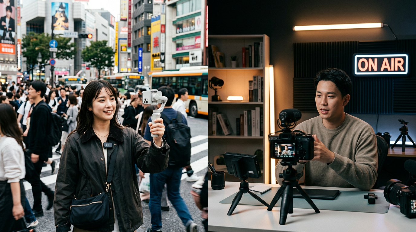 Side-by-side technical comparison of the DJI Osmo Pocket 4 and Sony ZV-E10 II, showing 4K frame rate, stabilization, and lens options