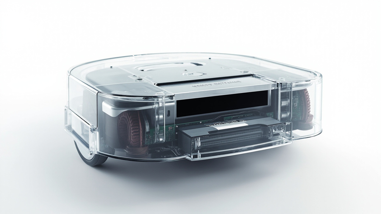 DJI Romo P transparent dock interior components visible