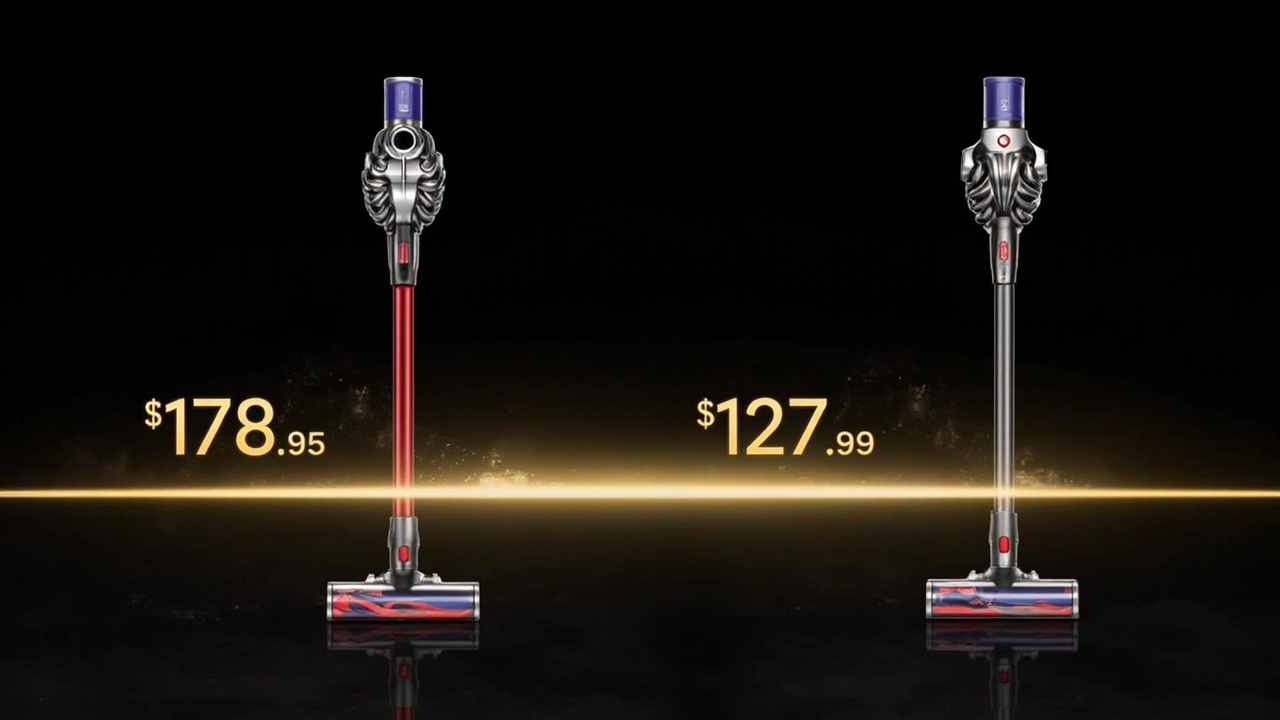 Price and 5-year cost comparison chart between Dyson V16 and Samsung Bespoke AI Jet Ultra