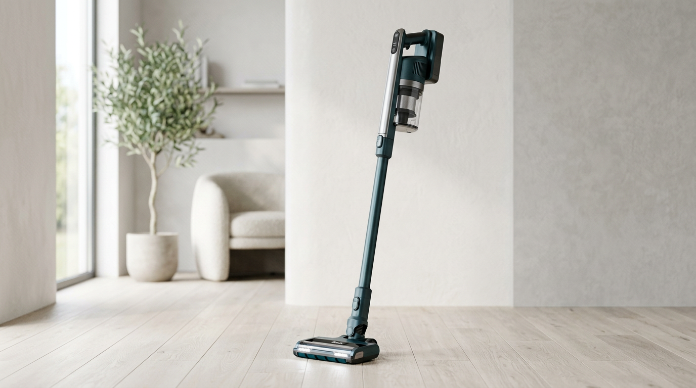 Final cost-of-ownership infographic showing 8-year total cost split for Dyson V16 Piston Animal Complete vs Miele Triflex HX2 Pro with percentage bars