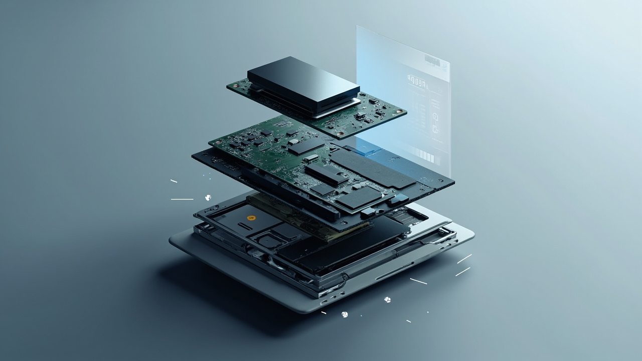 Side-by-side infographic: Framework modular mainboard and swappable GPU module on the left half, Razer Blade 16 sealed unibody chassis on the right half