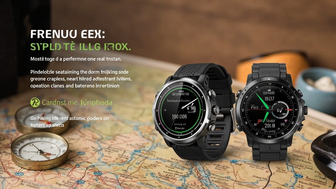 Side-by-side feature matrix of Garmin Fenix 9 Pro Sapphire and Coros Vertix 2s on map background