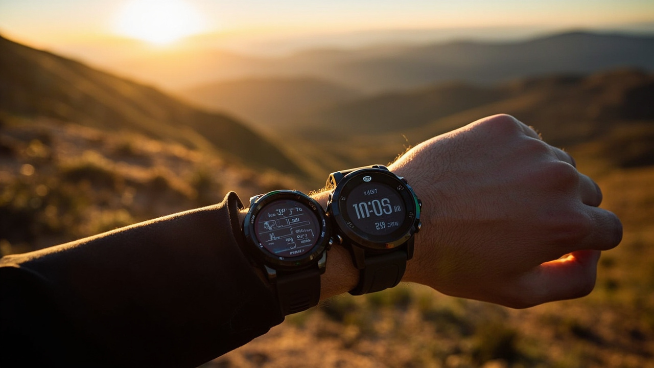 Side-by-side comparison view of Garmin Fenix 9 Pro, Apple Watch Ultra 3, and COROS Vertix 2S