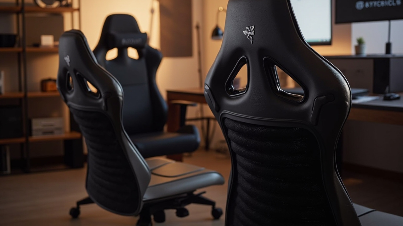 Herman Miller x Logitech G Embody Gaming Chair and Razer Iskur V2 NewGen side by side in a modern home office setup