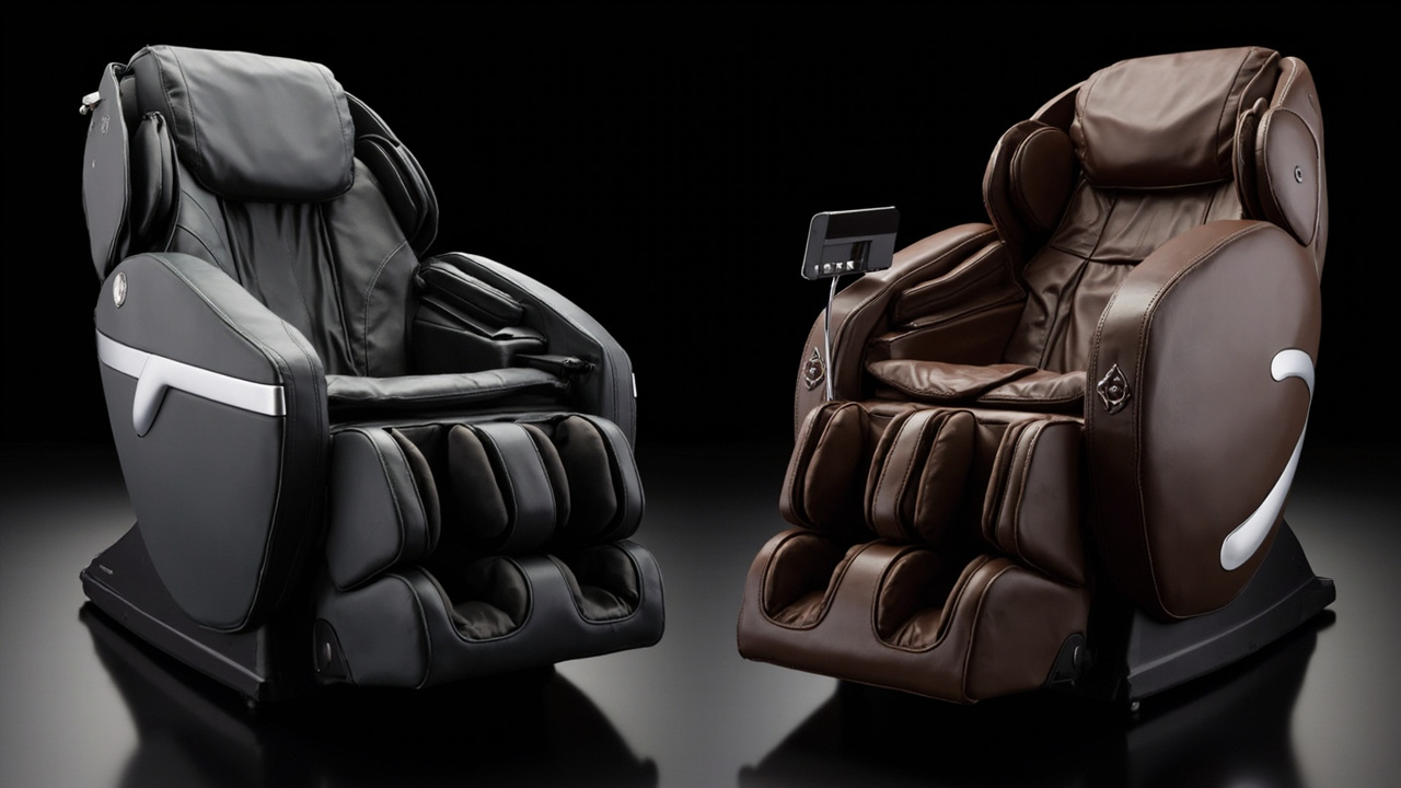 Close-up of synthetic leather upholstery and steel frame construction on both chairs