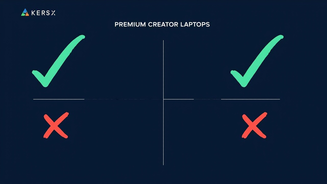 Pros and cons side-by-side chart visualization with checkmarks and X marks for each spec line