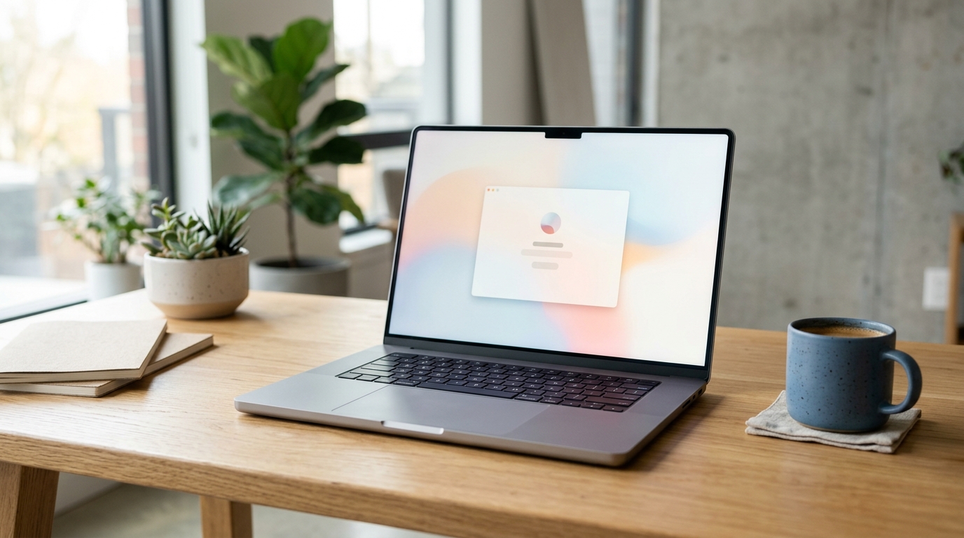 Final overview: Razer Blade 16 and MacBook Pro 16 closed and stacked, both in dark finishes, on a wood desk with soft window light