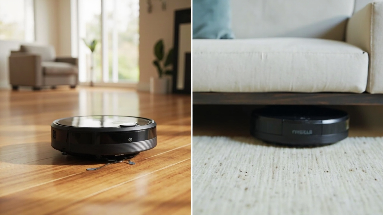 Roborock Saros 20 vs Dreame X60 Ultra side by side in a modern living room