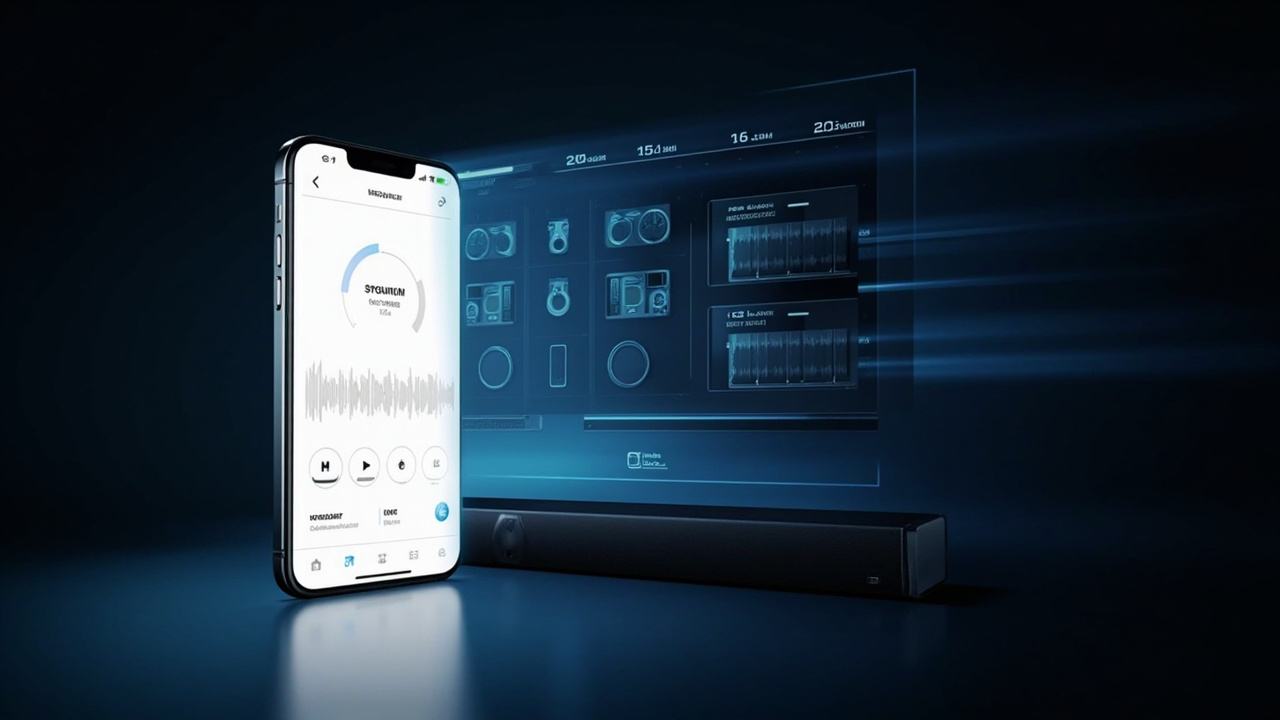 Split-screen comparison: Sonos app interface on the left showing the Arc Ultra with Trueplay tuning controls versus Samsung SmartThings app interface on the right showing the HW-Q990F with SpaceFit Sound Pro and Q-Symphony integration with a Samsung TV