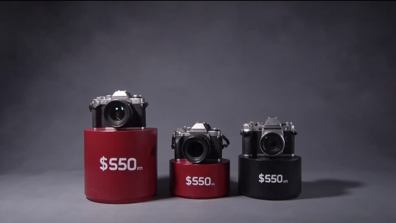 Side-by-side cost-of-ownership comparison chart showing the 5-year total cost for each flagship camera body